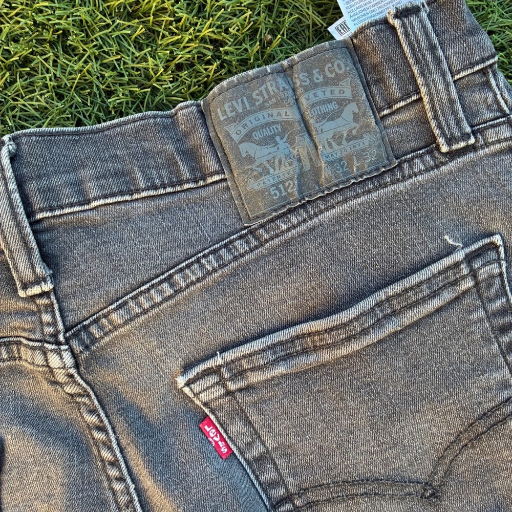 Levi's 512 Men's Black Ripped Size 31x29 Stretch Denim Cotton Distressed Faded - Picture 5 of 7
